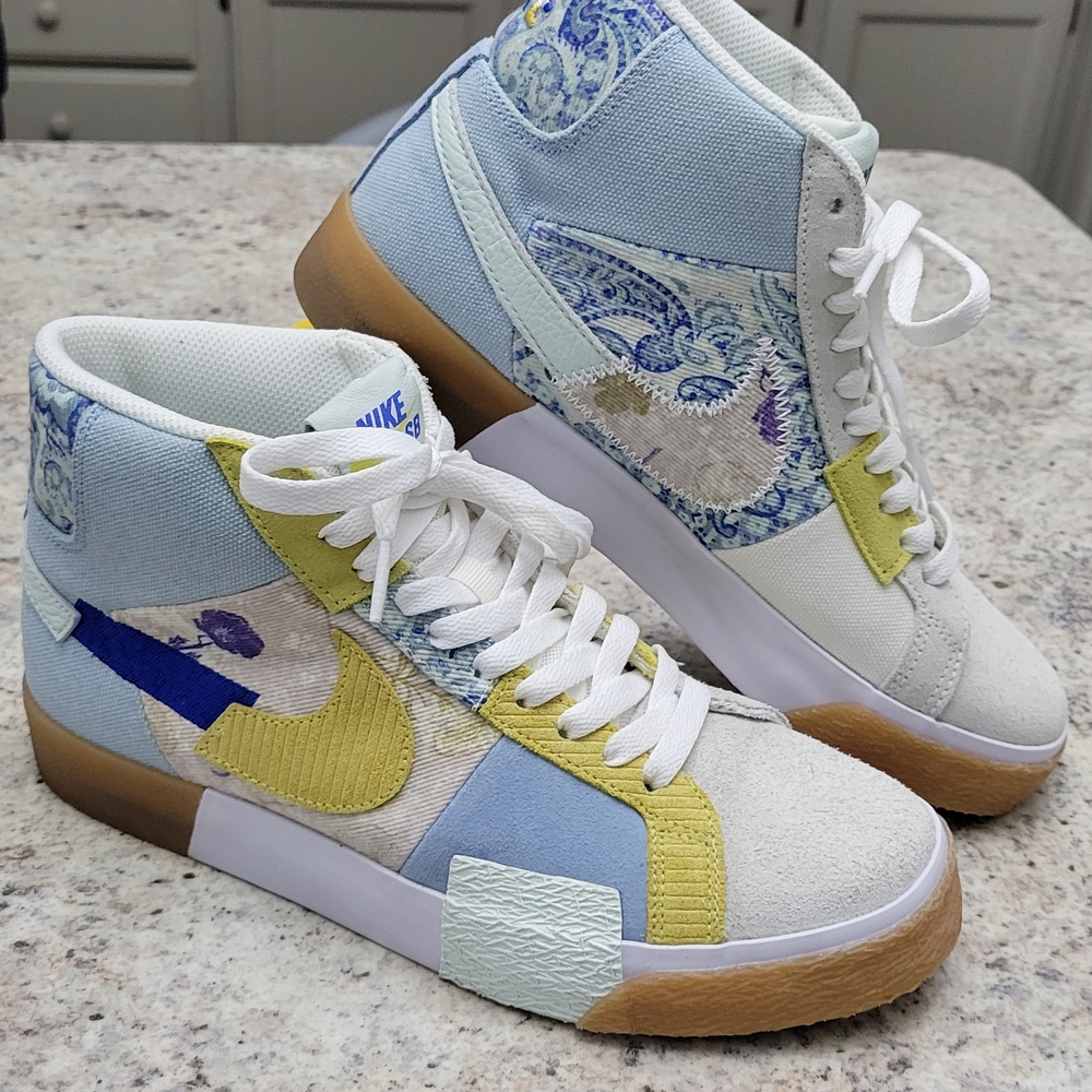 Nike High-Top Sneakers with Multicolor Patchwork